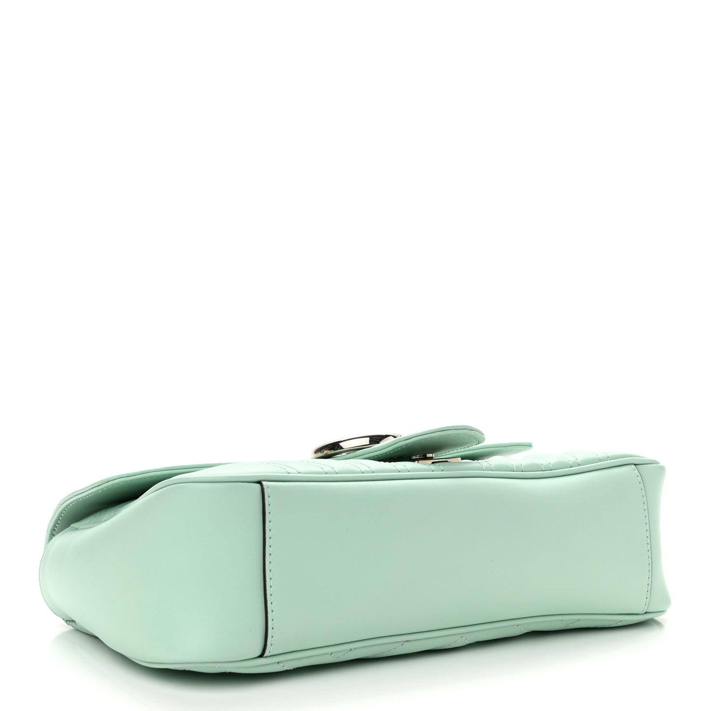 Calfskin Matelasse Small GG Marmont Shoulder Bag Water Green