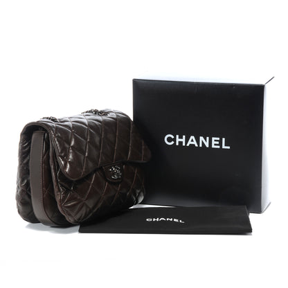 Chanel Lambskin Quilted 3 Large Flap Dark Brown 4 of 8