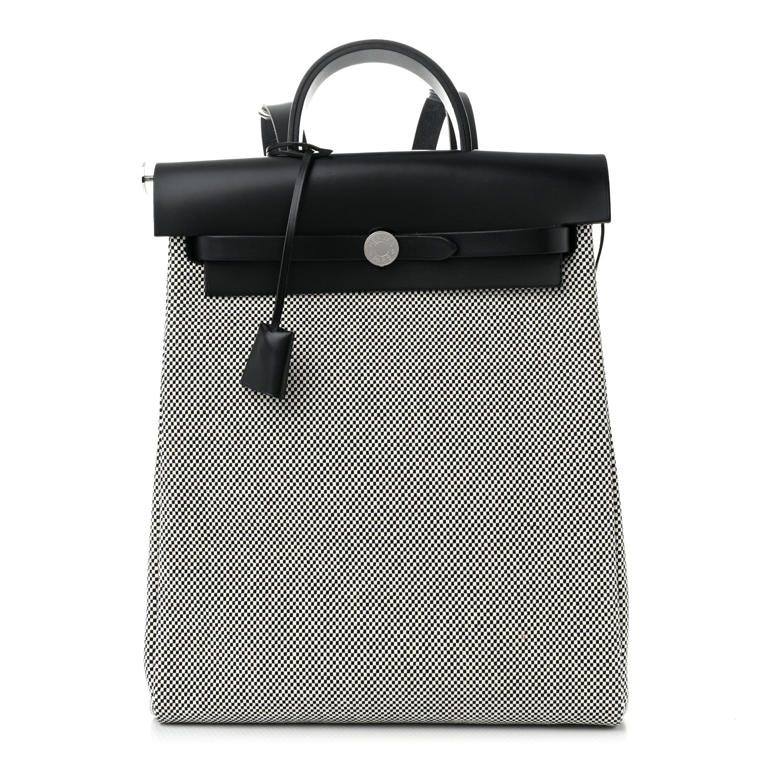 Hermes Criss Viking Vache Hunter Herbag a Dos Zip Retourne Backpack Ecru Black 1 of 11