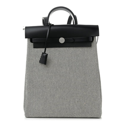 Hermes Criss Viking Vache Hunter Herbag a Dos Zip Retourne Backpack Ecru Black 1 of 11