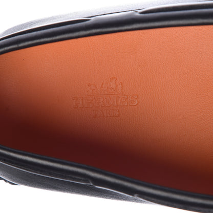 Hermes Calfskin Mens Oscar Loafers 42 Black 6 of 9