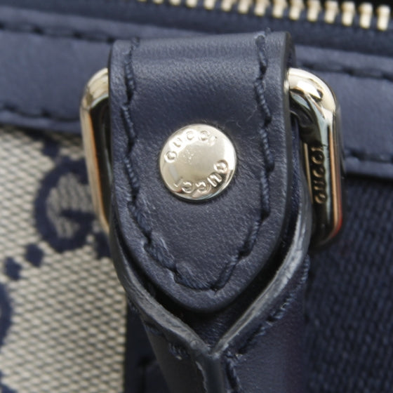 Monogram Selleria Calfskin Vintage Web Medium Boston Beige Blue