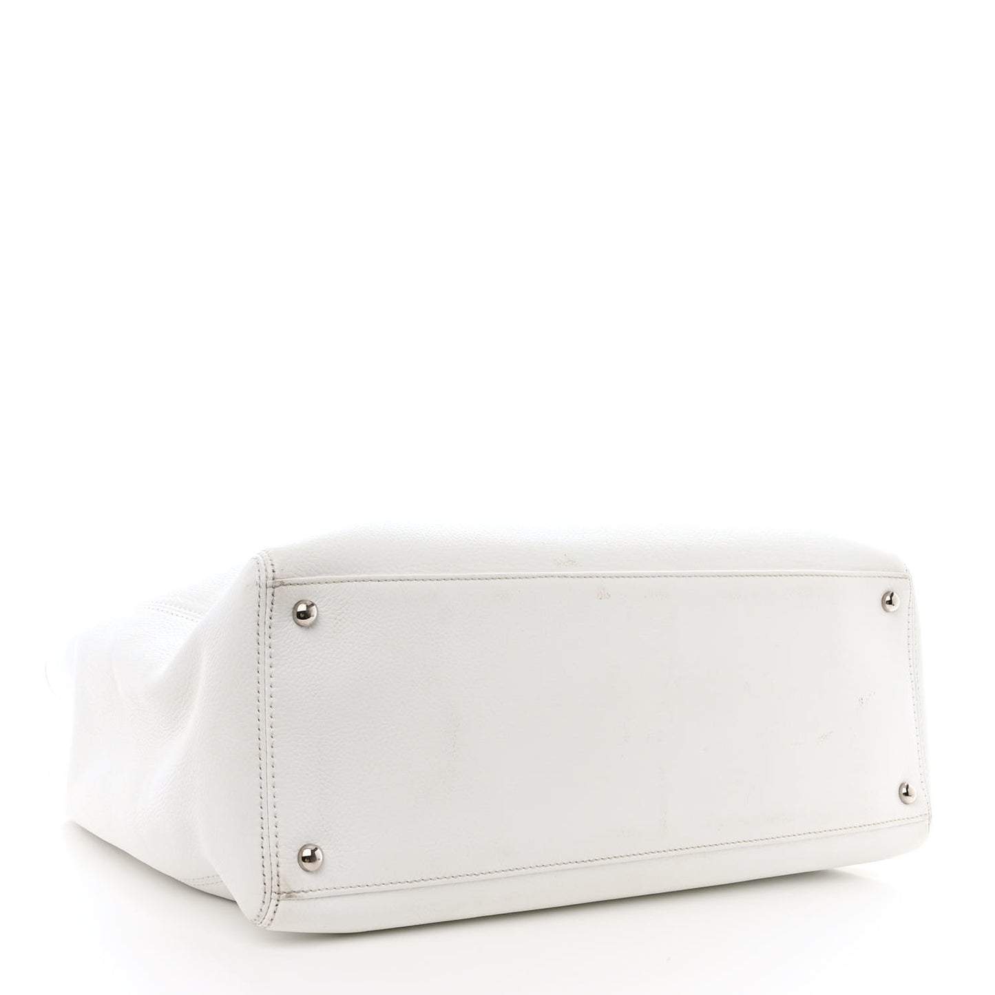 Calfskin Cerf Executive Shopper Tote White