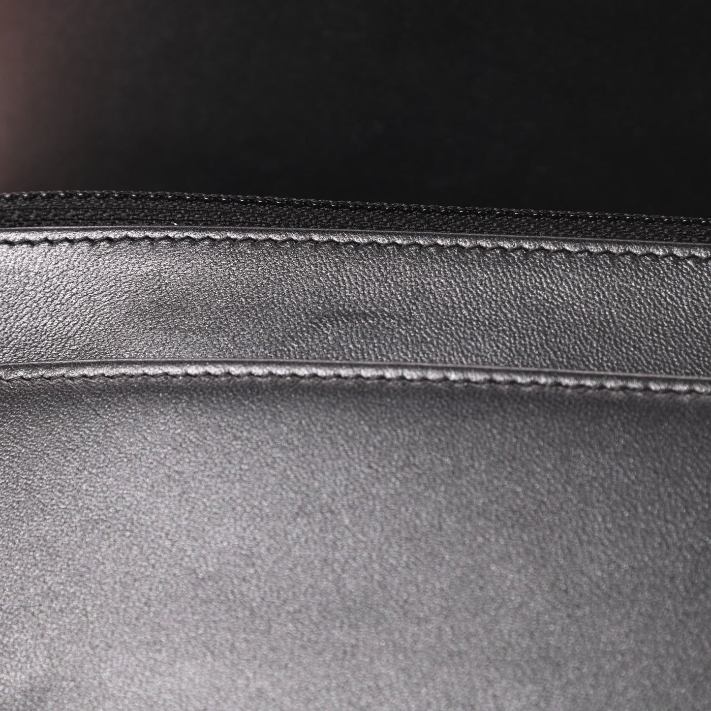 Iridescent Lambskin Quilted Pearl Wallet On Chain WOC Black