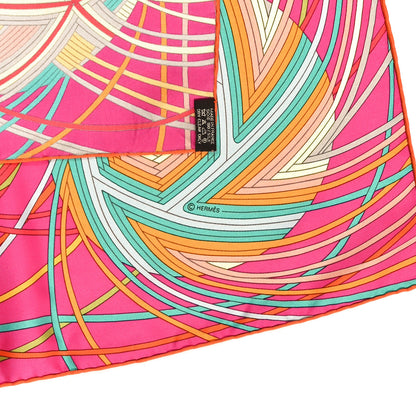 Hermes Silk L'Art Du Temari Scarf 90 Orange Fuchsia Vert 6 of 6