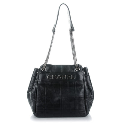 Chanel Lambskin Square Stitched Lax Accordion Shoulder Bag Black 1 of 7