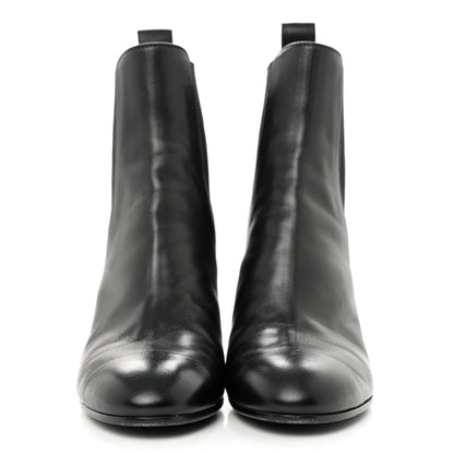 Chanel Lambskin Cap Toe CC Short Ankle Boots 36 Black 2 of 12