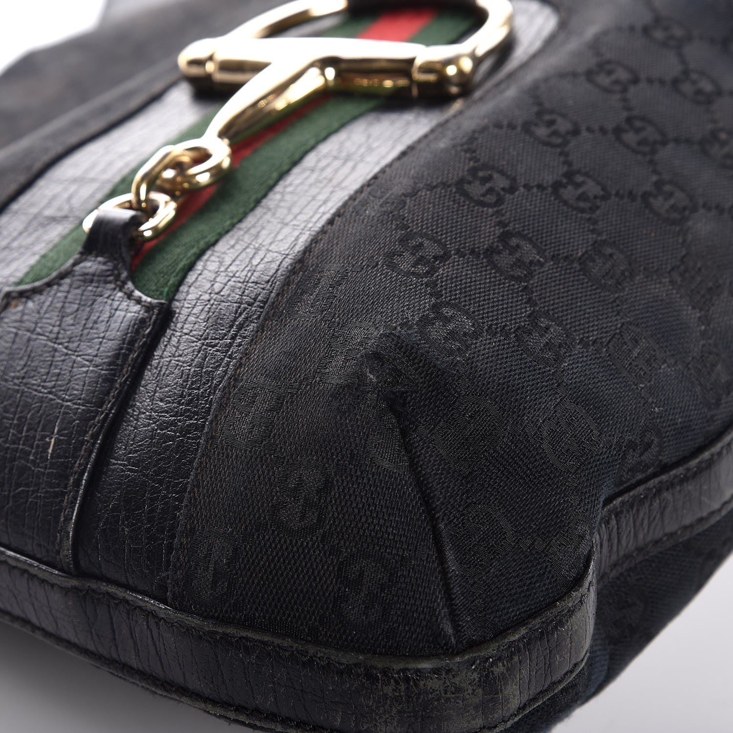 Gucci Monogram Web Hasler Hobo Black 9 of 14
