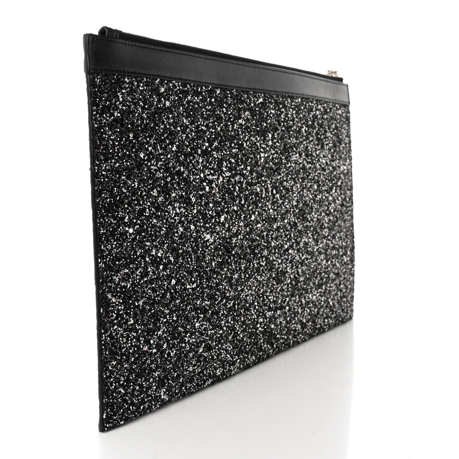 Saint Laurent Calfskin Glitter Zipped Tablet Holder Black 3 of 8