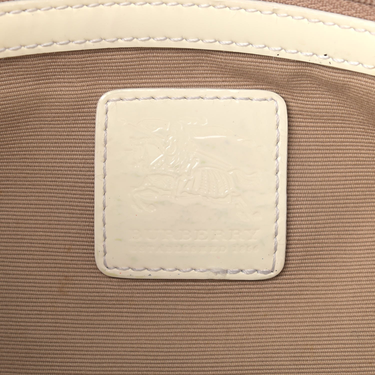 Burberry Nova Check Patent Trim Shopper Tote White 6 of 17