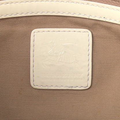 Burberry Nova Check Patent Trim Shopper Tote White 6 of 17