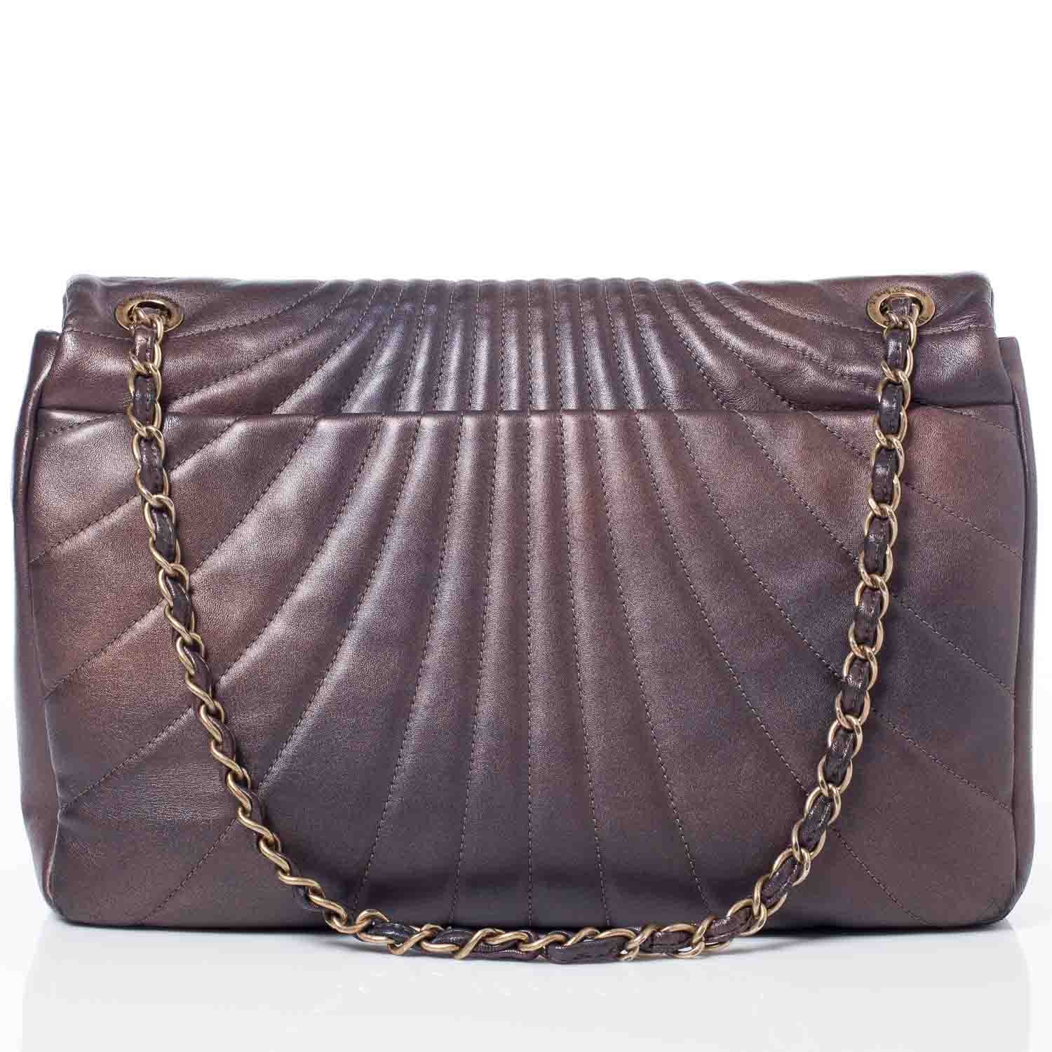 Chanel Calfskin XL Degrade Flap Bronze 6 of 11