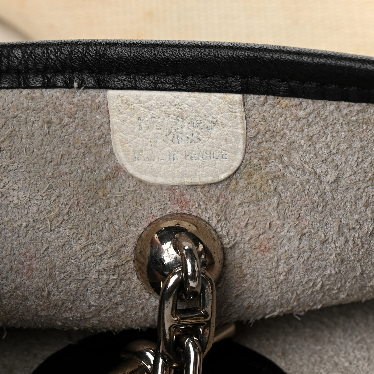 Hermes Taurillon Clemence Vespa PM White Black 6 of 10
