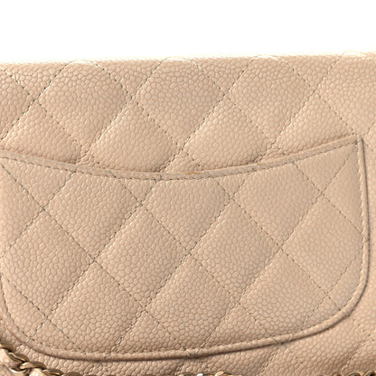 Chanel Pearly Caviar Quilted Wallet On Chain WOC Beige 12 of 13