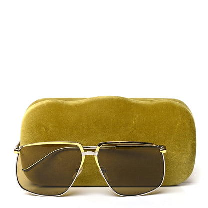Gucci Metal Aviator Sunglasses GG0365S Silver Yellow 9 of 9