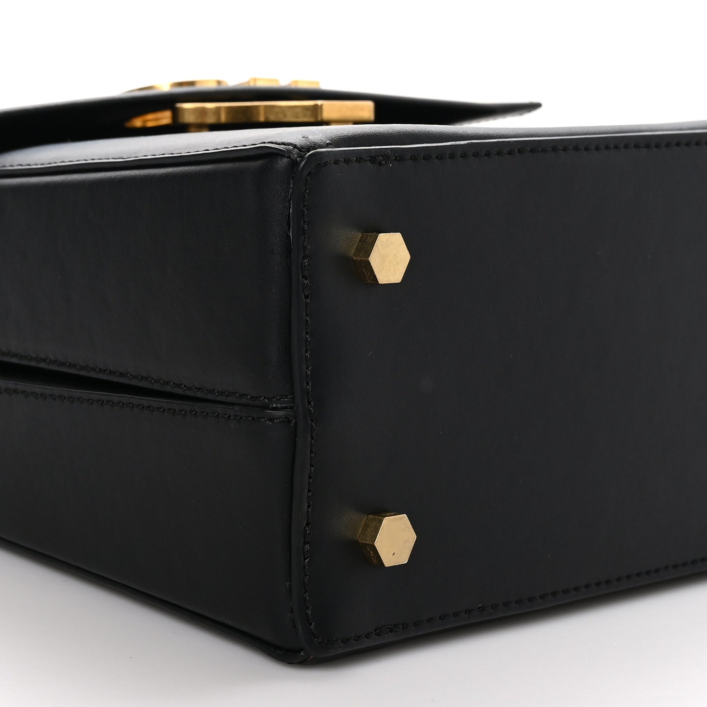 Calfskin Chunck Top Handle Bag Black