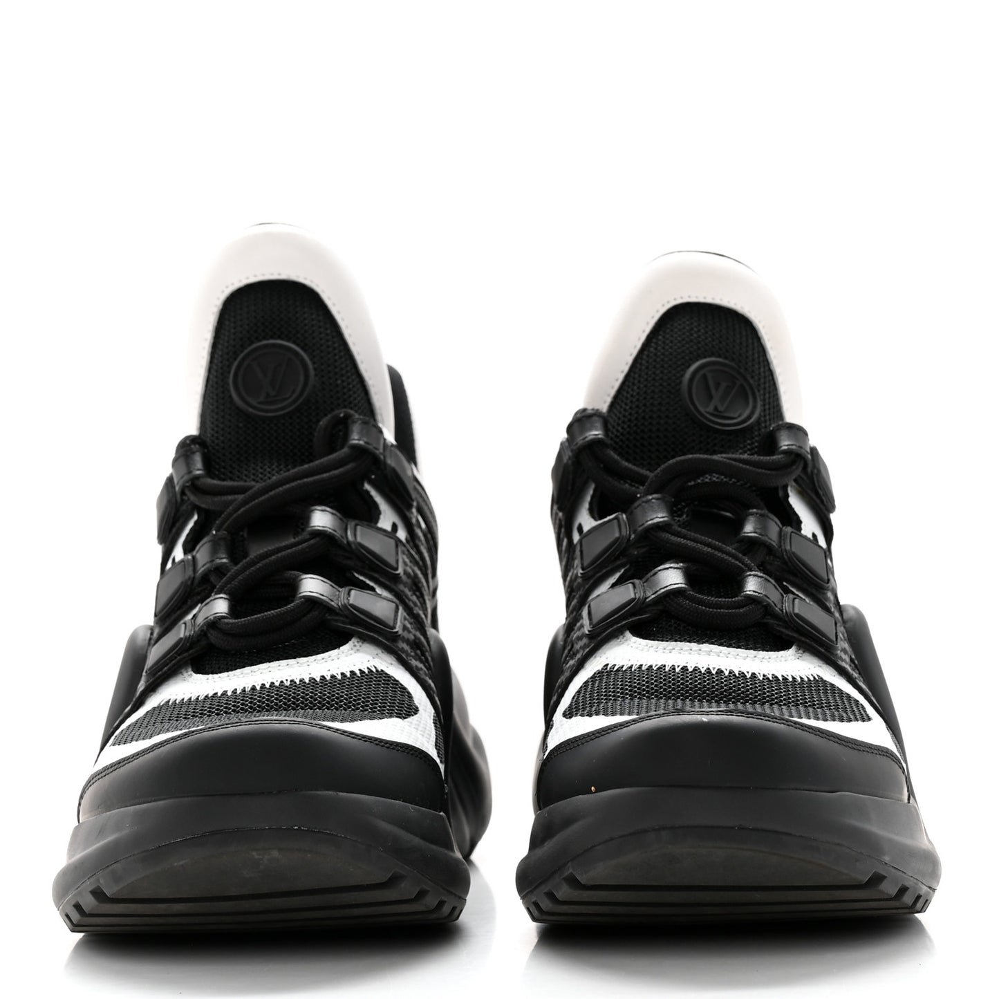 Calfskin Technical Nylon LV Archlight Sneakers 37 Black White