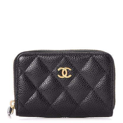 Chanel Caviar Quilted Zip Coin Purse Black 1 of 8