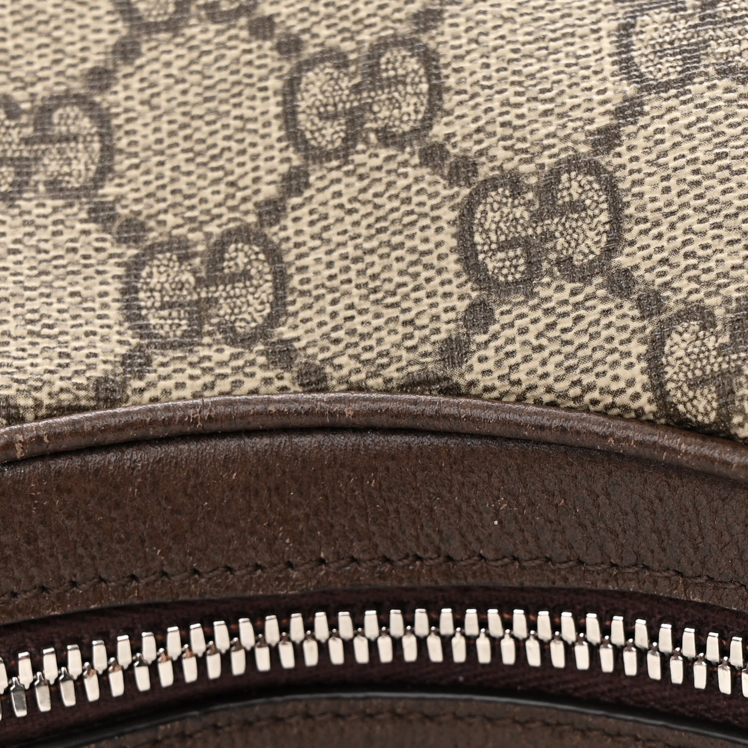 Gucci GG Supreme Monogram Textured Calfskin Web Large Attache Shoulder Bag  Beige Blue 11 of 11