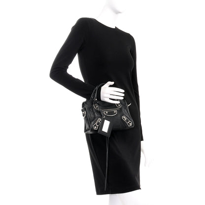 Balenciaga Chevre Silver Metallic Edge Hardware Mini City Black 3 of 8