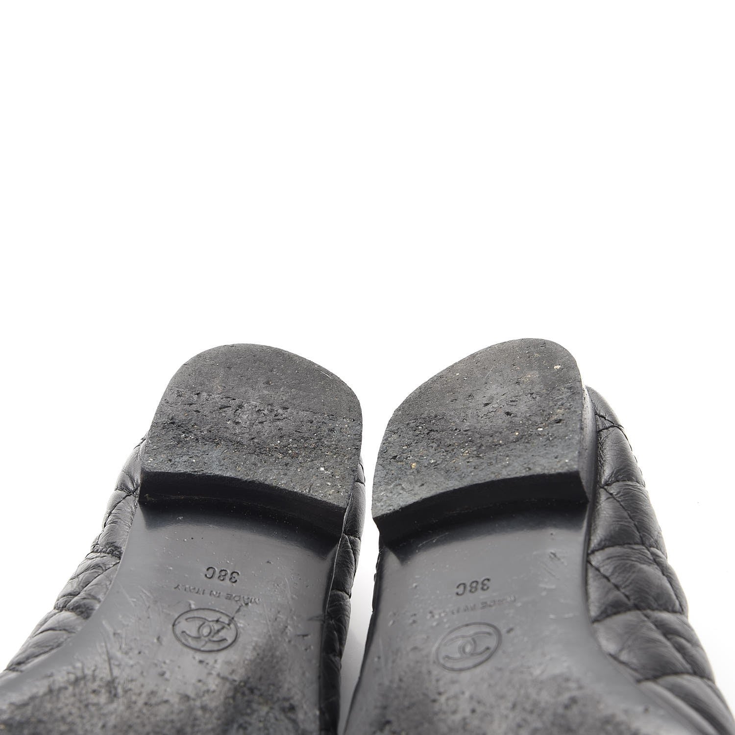 Chanel Aged Calfskin Quilted Cap Toe Ballerina Flats 38 Black 9 of 12