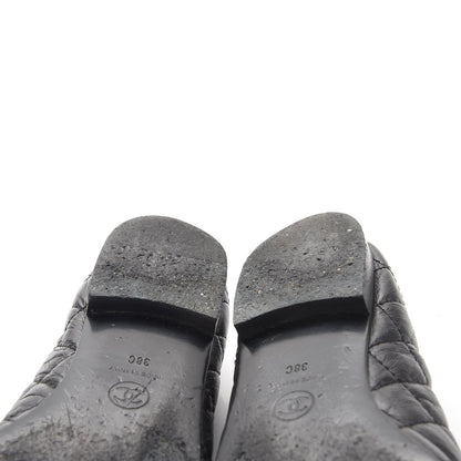 Chanel Aged Calfskin Quilted Cap Toe Ballerina Flats 38 Black 9 of 12