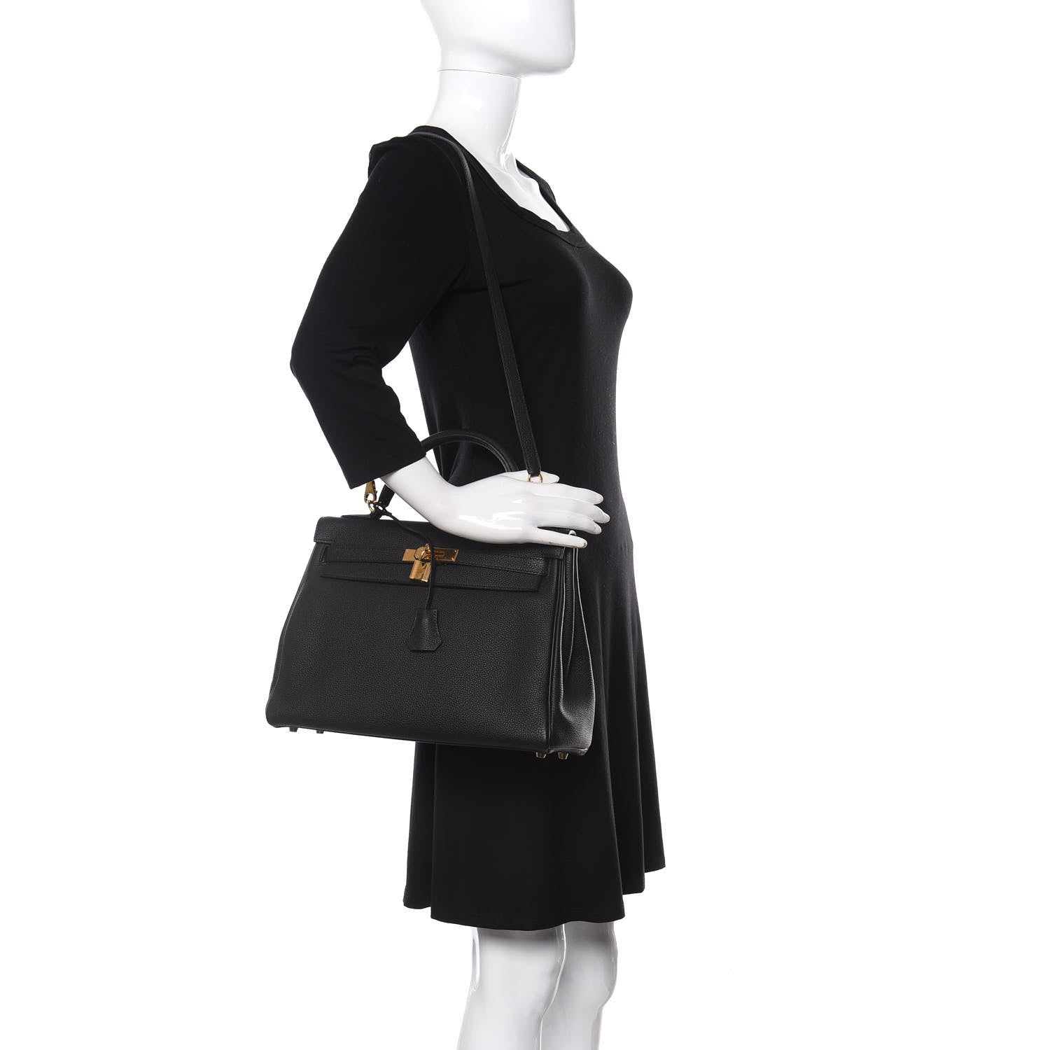 Hermes Togo Kelly Retourne 32 Black 3 of 10