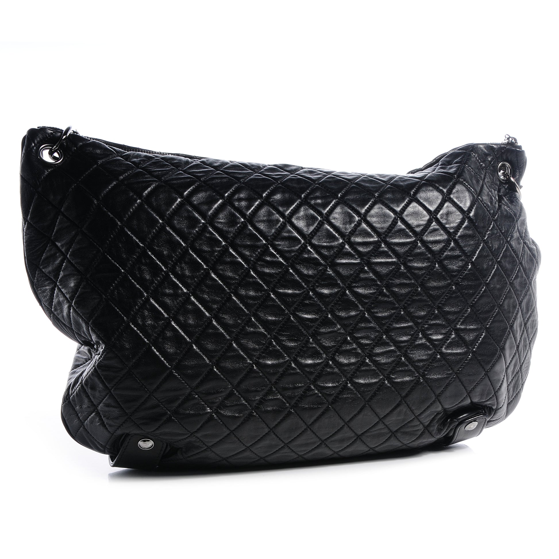 Chanel Lambskin Large Chain Mail Hobo Black 3 of 7