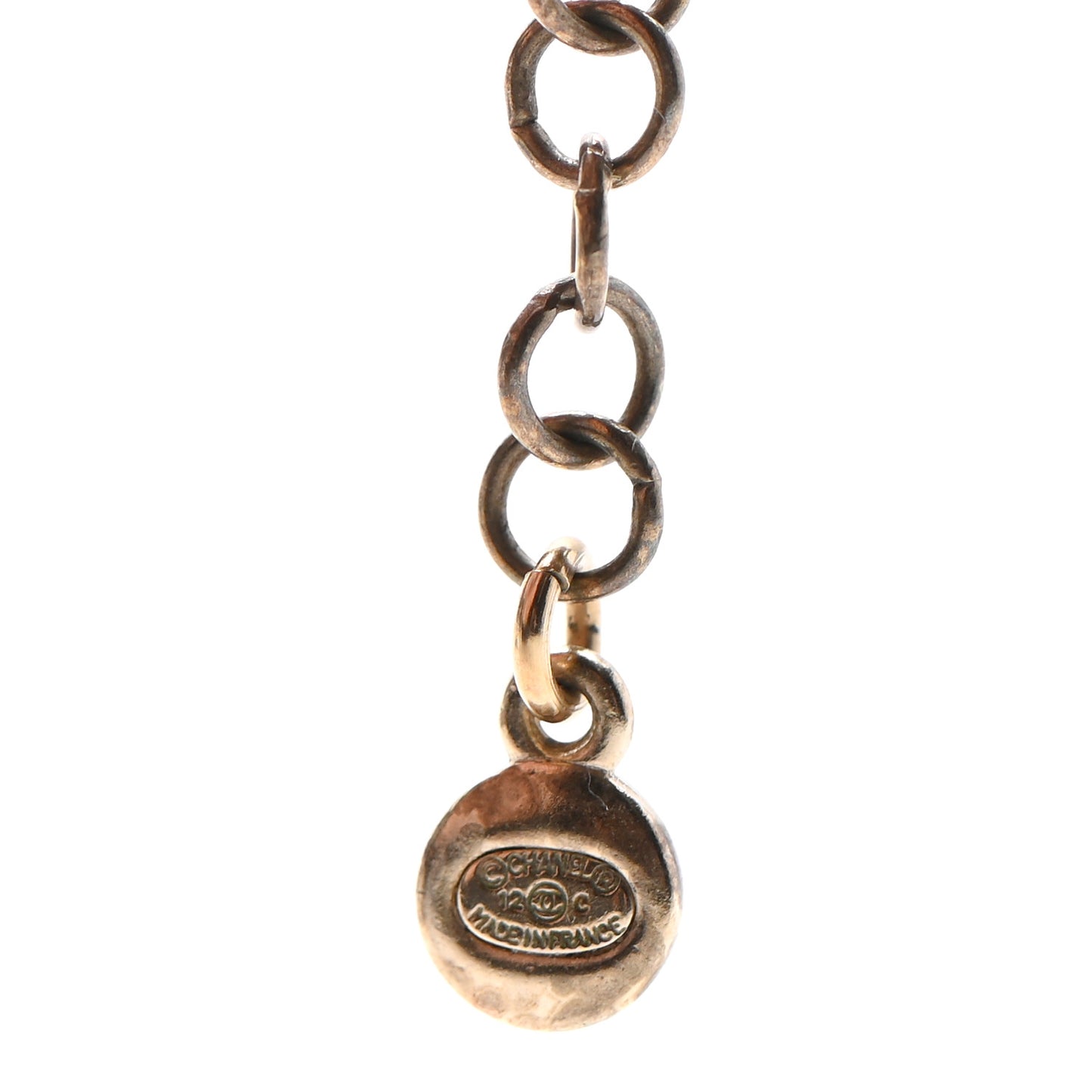 Pearl Bead CC Short Necklace Gold Black