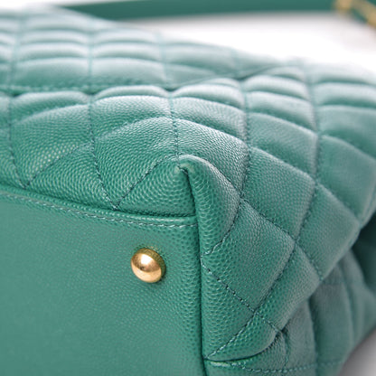 Chanel Caviar Quilted Small Coco Handle Flap Green 16 of 26