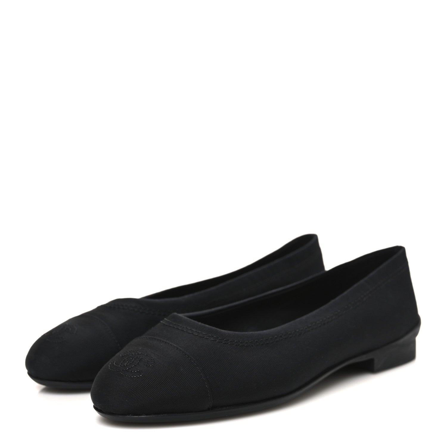 Chanel Grosgrain Cap Toe Uniform Ballerina Flats 36.5 Black 4 of 10