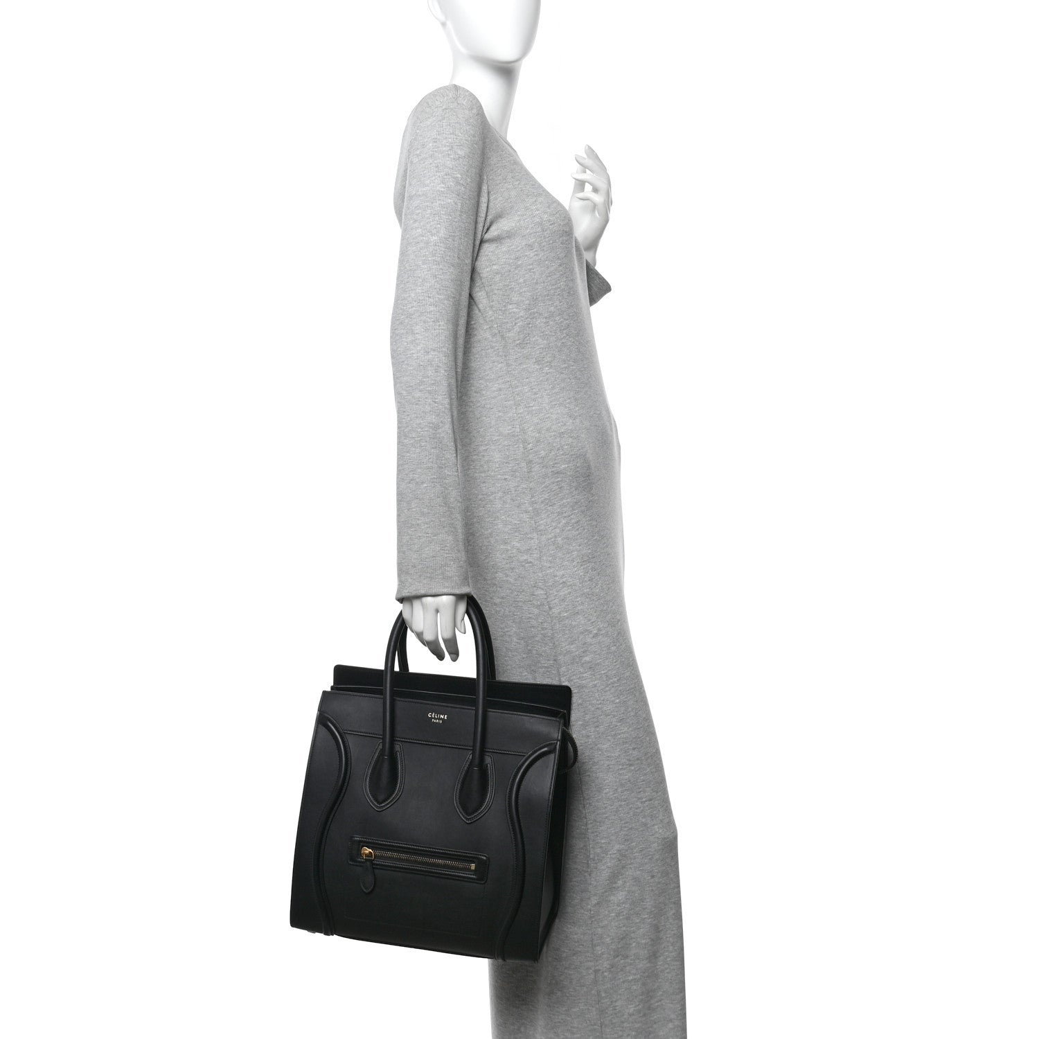 Celine Smooth Calfskin Mini Luggage Black 2 of 9