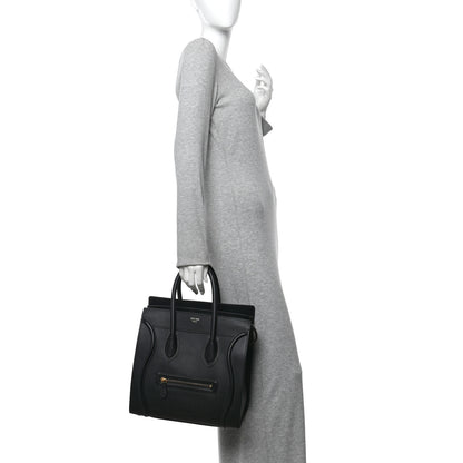 Celine Smooth Calfskin Mini Luggage Black 2 of 9
