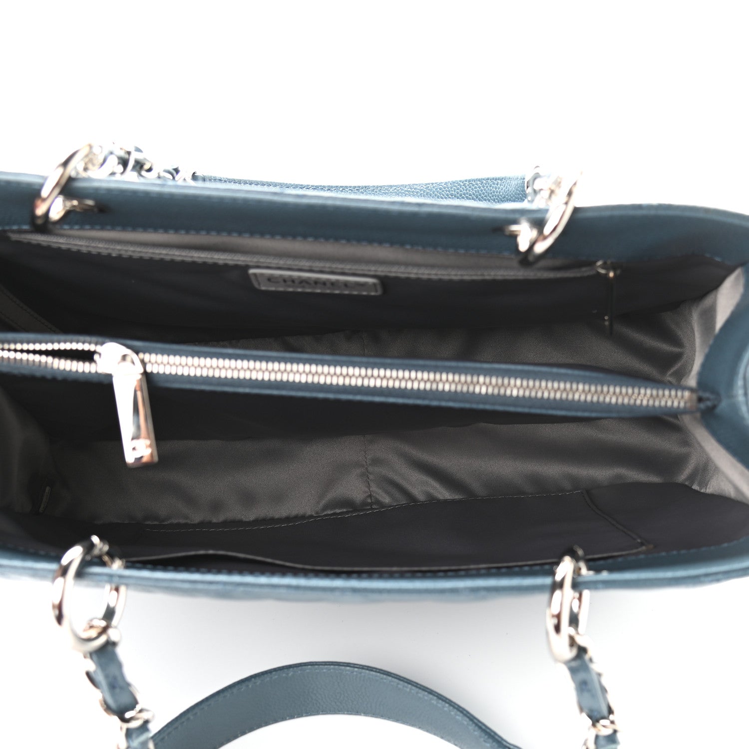 Chanel Caviar Quilted Grand Shopping Tote GST Blue 4 of 10