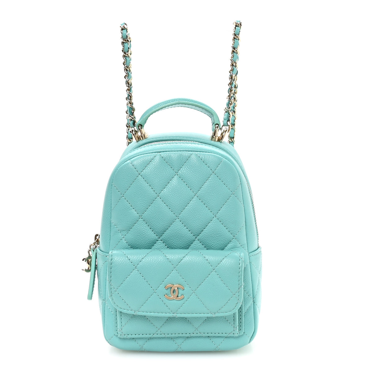 Chanel Caviar Quilted CC Mini Classic Backpack Blue 1 of 10