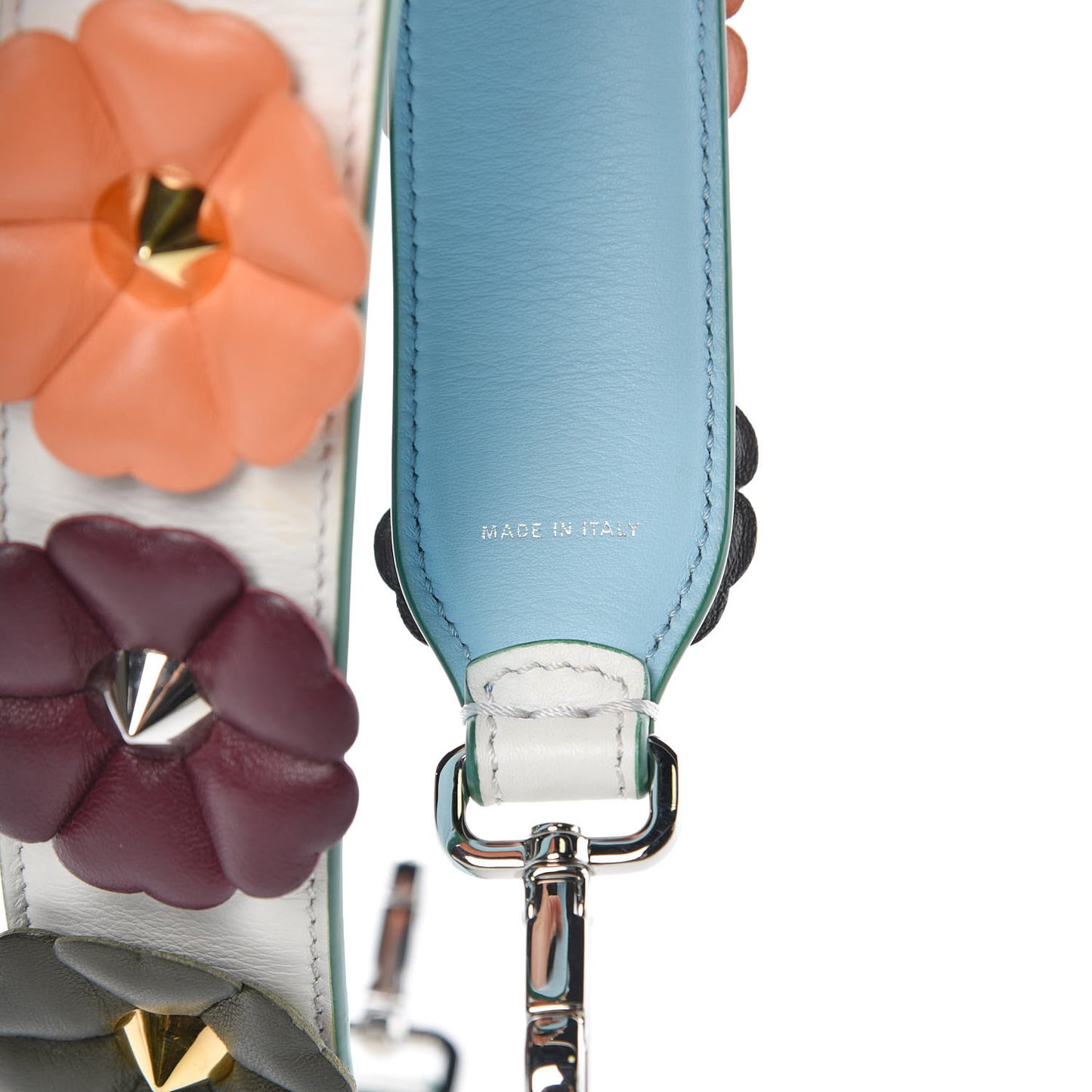 Vitello Dolce Flowerland Bi-Color Studded Strap You White Ice Multicolor