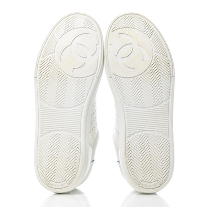 Chanel Calfskin Womens Logo Sneakers 40 White Blue 5 of 20