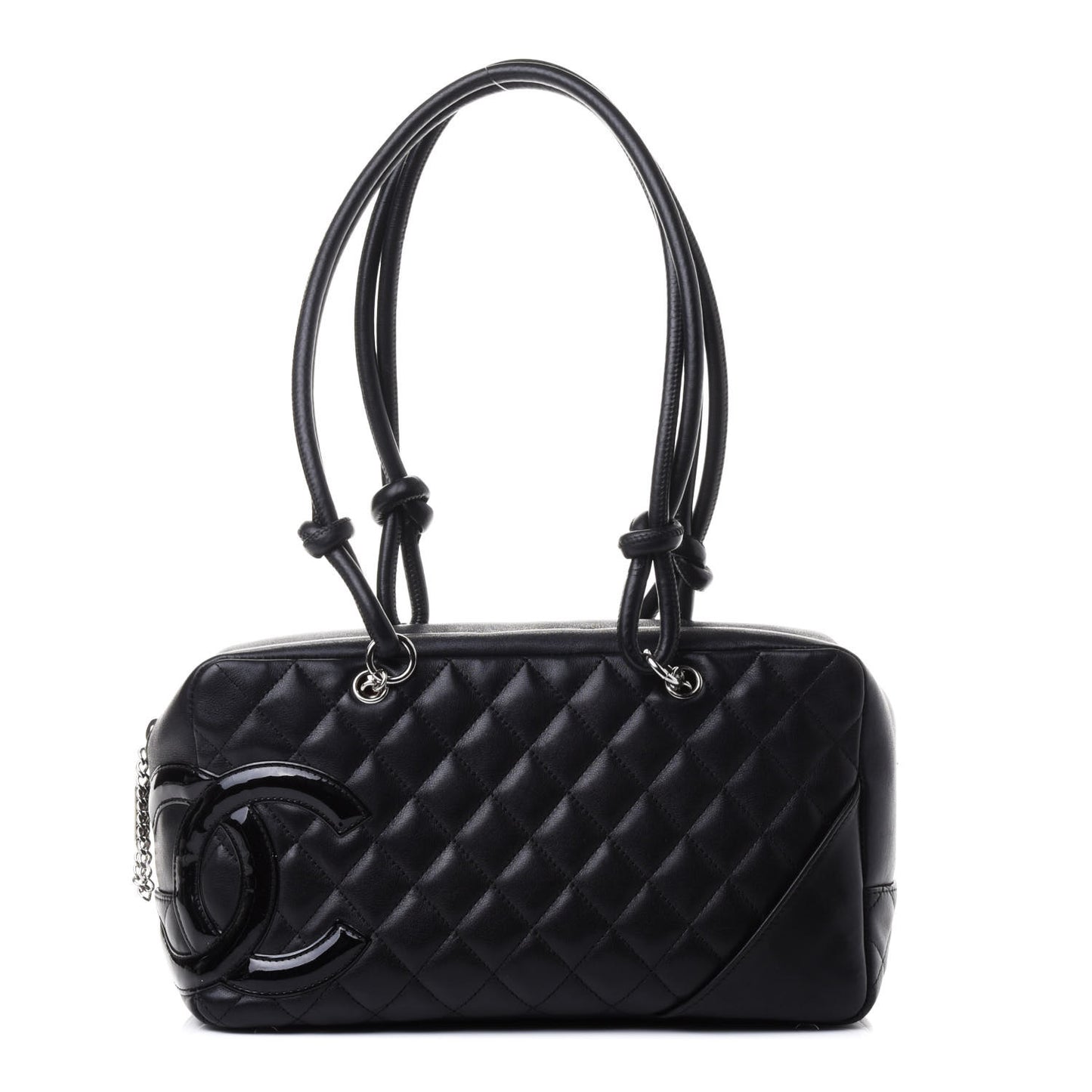 Calfskin Quilted Large Cambon Bowler Black