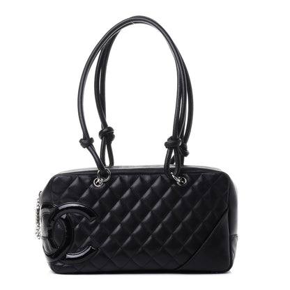 Chanel Calfskin Quilted Large Cambon Bowler Black 1 of 8