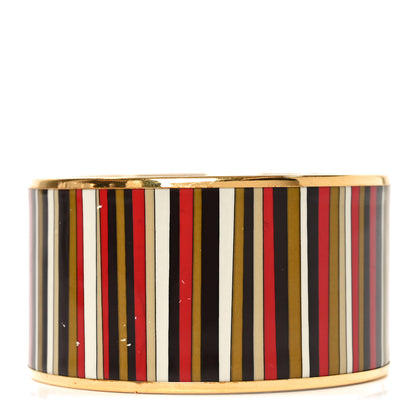 Hermes Enamel Printed Stripes Extra Wide Bracelet 70 3 of 5