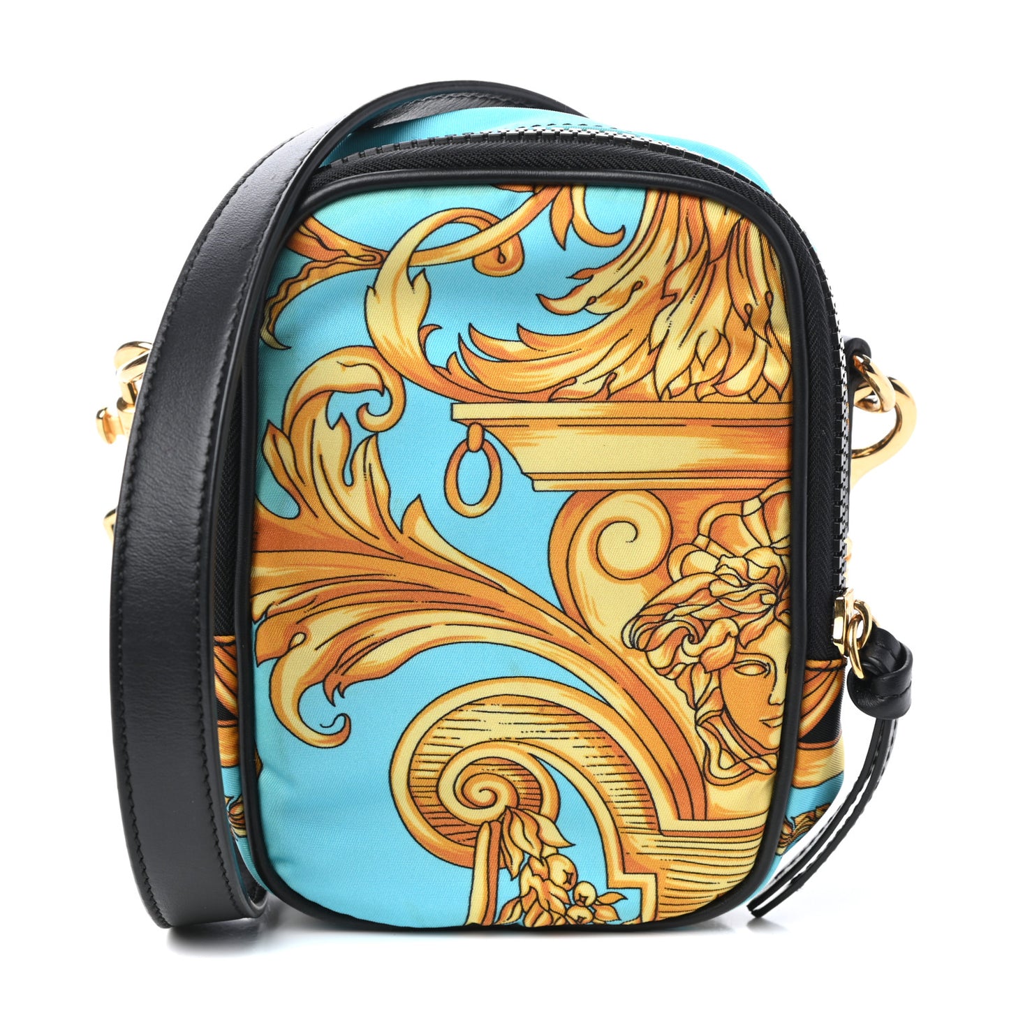 Nylon Baroque Print Small Crossbody Bag Black