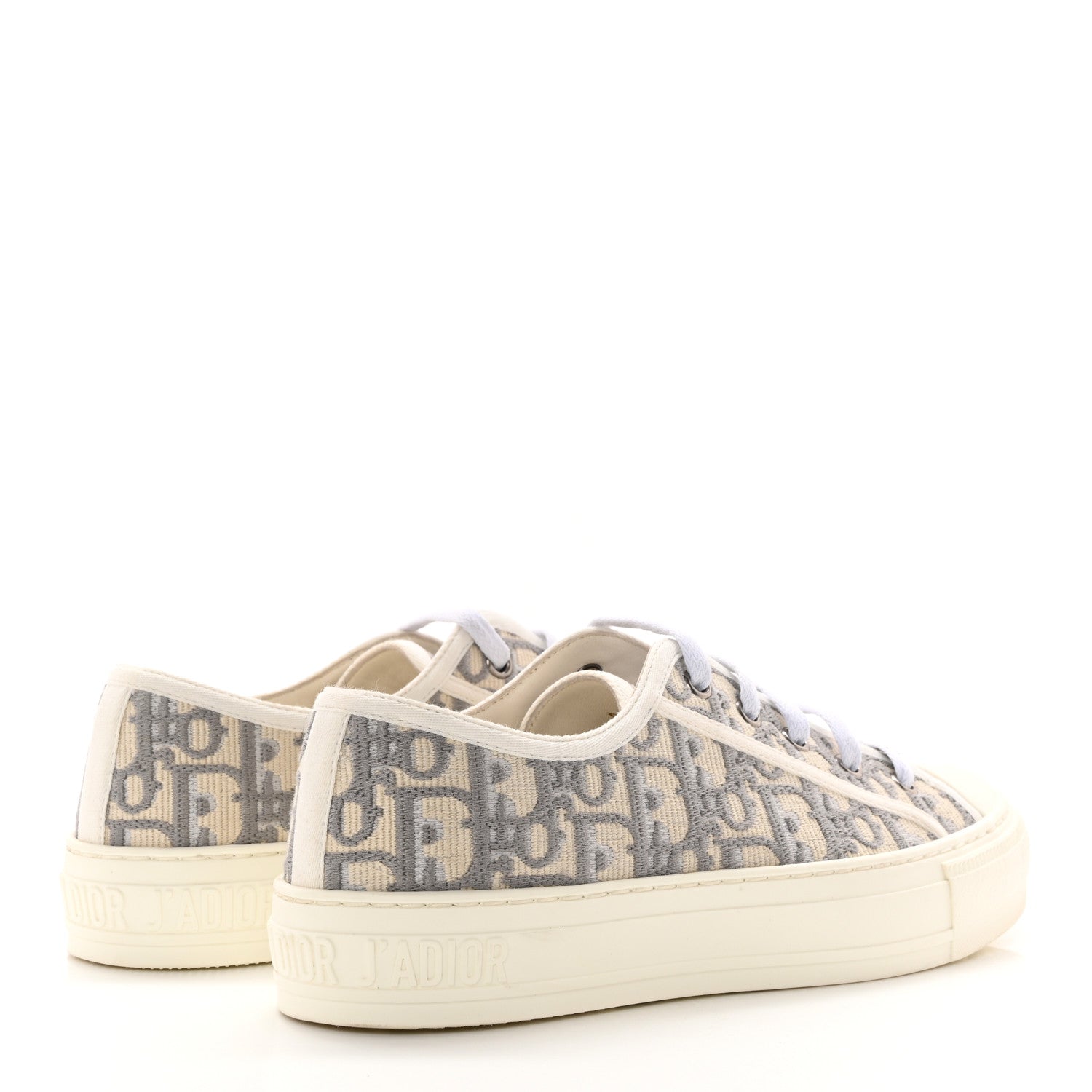 Christian Dior Canvas Oblique Walk'N'Dior Low Top Sneakers 37 Grey Stone 4 of 16