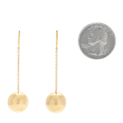 Tiffany 18K Yellow Gold 14mm Hardwear Ball Hook Drop Earrings 2 of 4