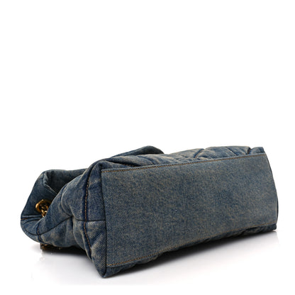 Saint Laurent Denim Quilted Small Loulou Puffer Monogram Chain Satchel Blue Cinnamon 4 of 7
