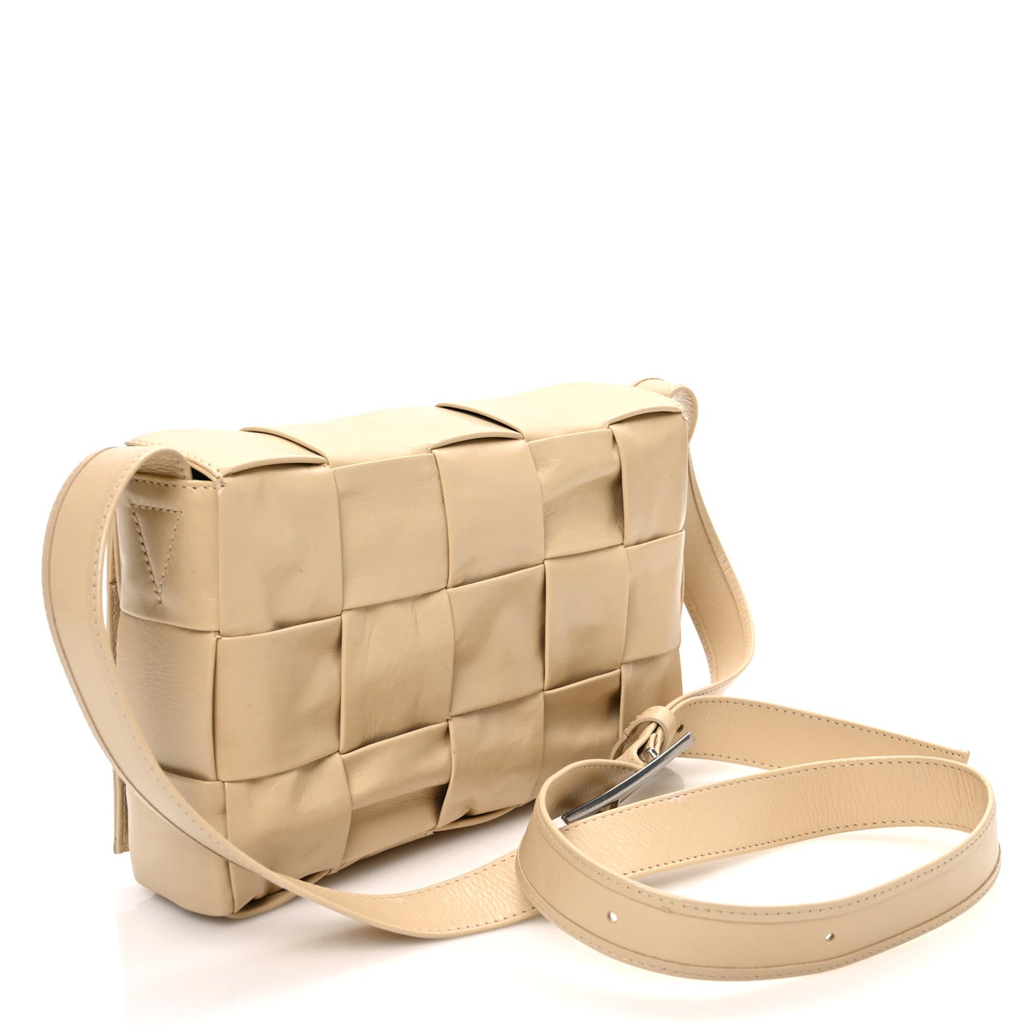 Paper Calfskin Maxi Intrecciato Cassette Crossbody Bag Porridge