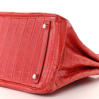 Hermes Shiny Niloticus Crocodile Birkin 30 Sanguine 10 of 14