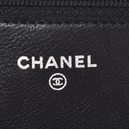Chanel Calfskin Quilted Chain Around Boy Wallet On Chain WOC Black 8 of 13