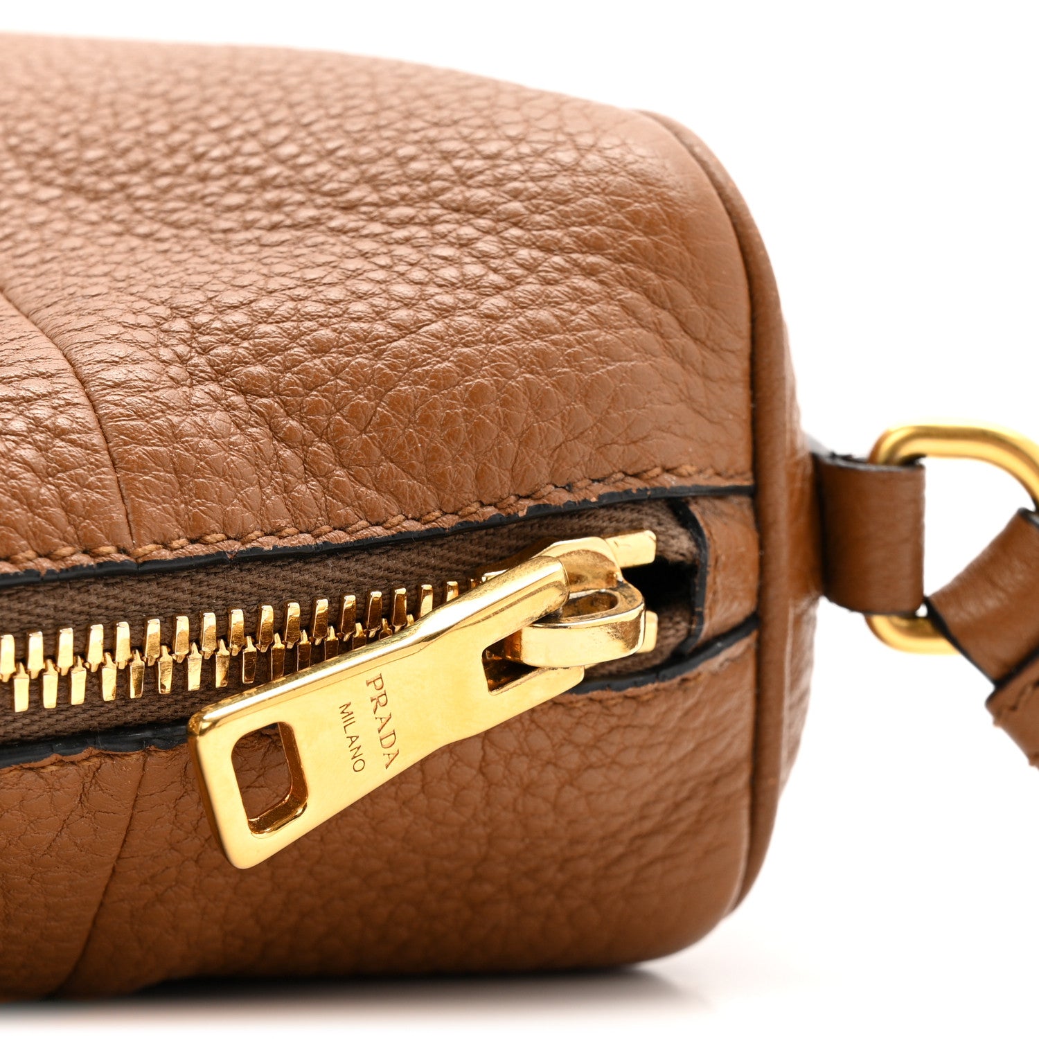 Prada Vitello Phenix Barrel Shoulder Bag Cannella 14 of 14