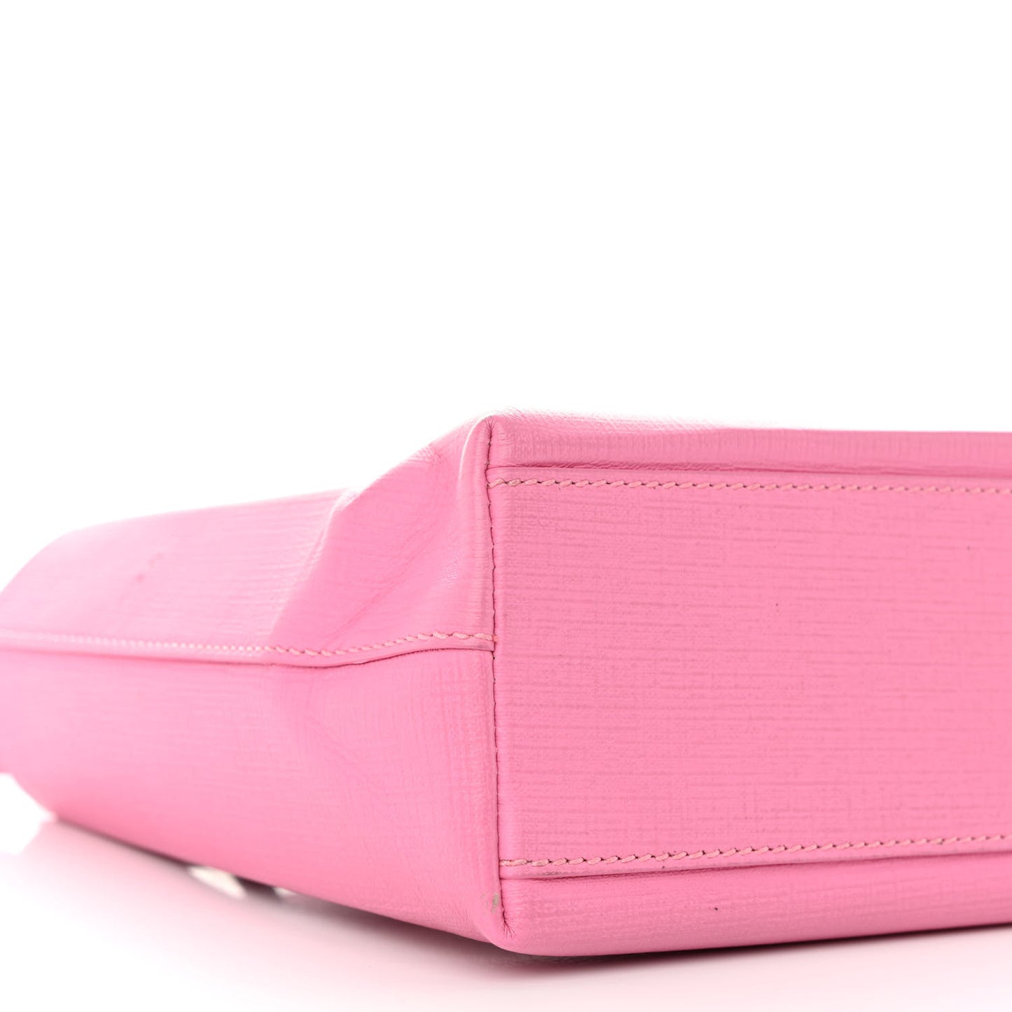 Squared Calfskin Logo Shopping Tote XXS Baby Pink