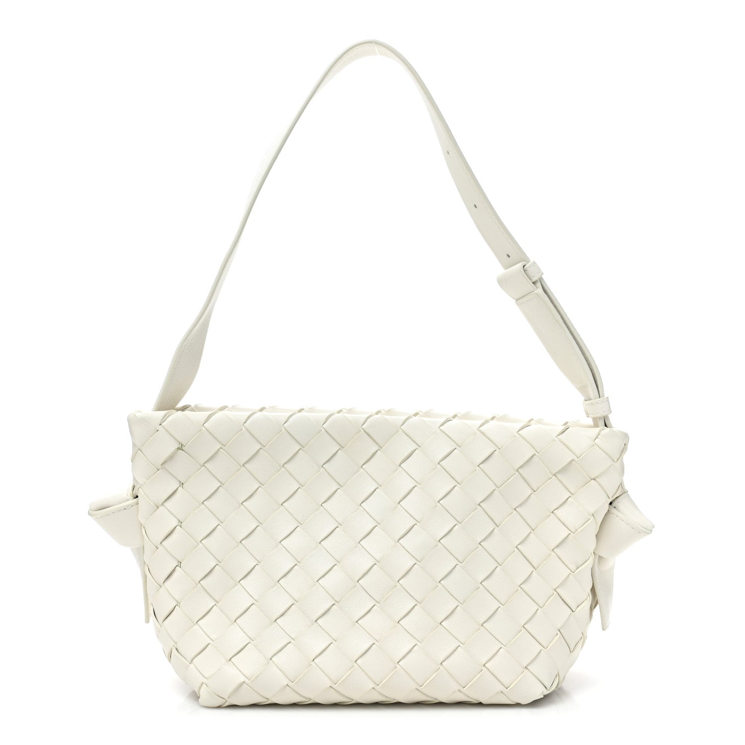 Bottega Veneta BOTTEGA VENETA Nappa Intrecciato Tie Shoulder Bag White 1 of 13
